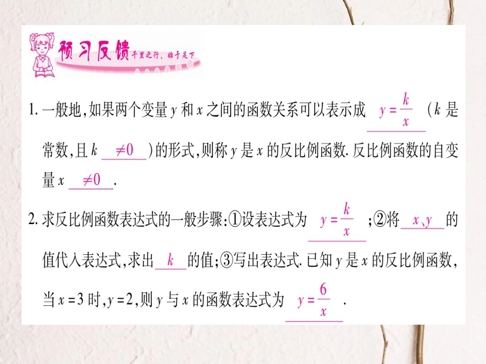 九年级数学上册 6.1 反比例函数习题课件 （新版）北师大版_第2页