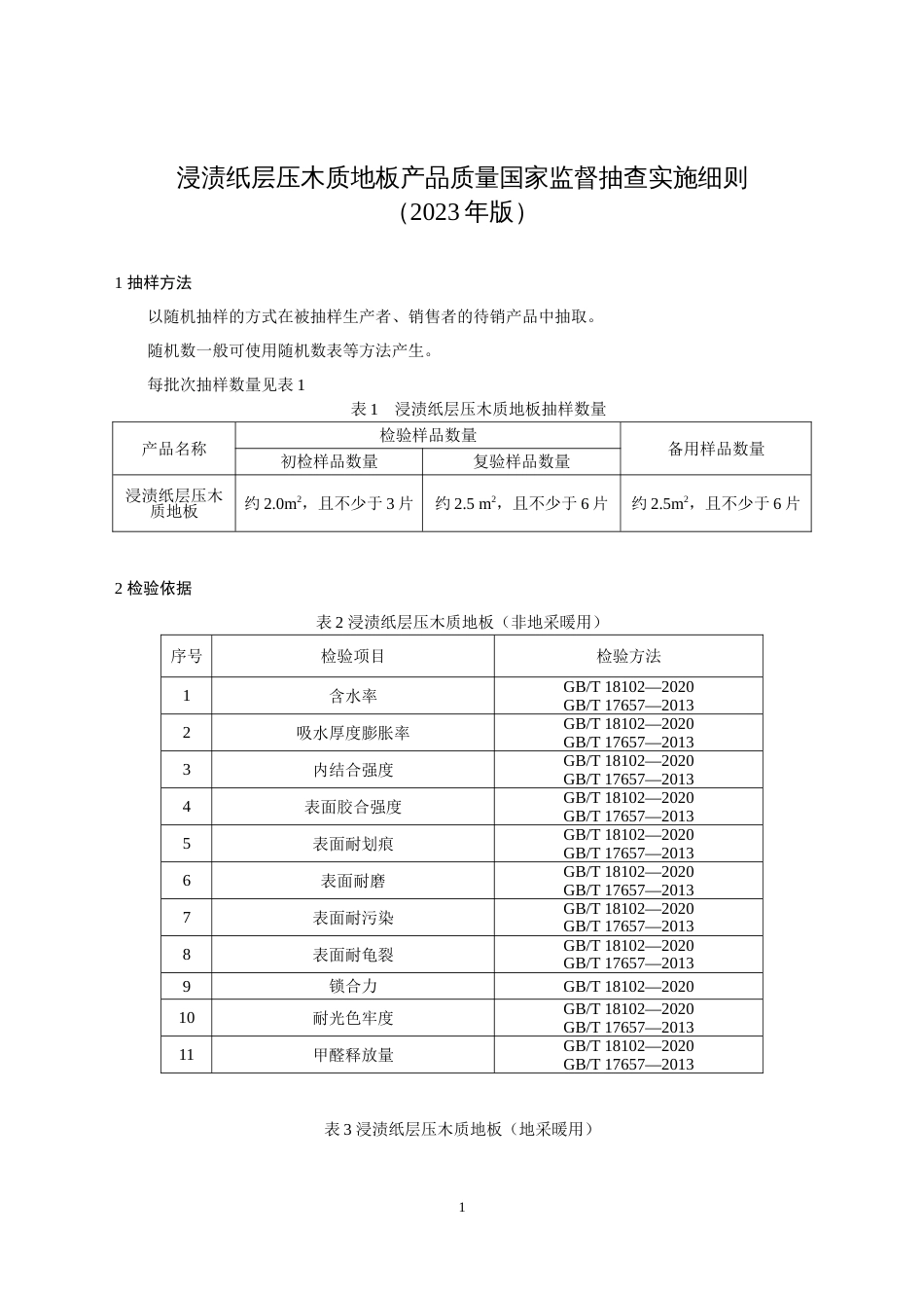 54 浸渍纸层压木质地板产品质量国家监督抽查实施细则（2023年版）_第1页