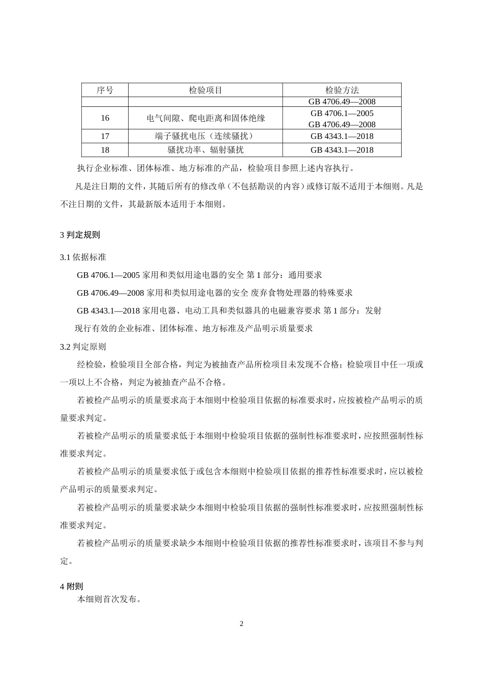 17 废弃食物处理器产品质量国家监督抽查实施细则（2023年版）_第2页