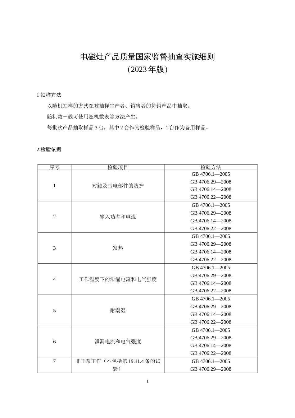 22 电磁灶产品质量国家监督抽查实施细则（2023年版）_第1页