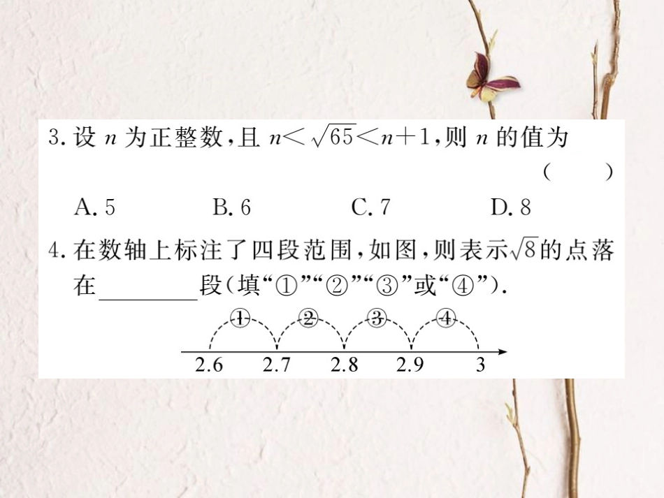 八年级数学上册 2.4 估算习题课件 （新版）北师大版_第2页