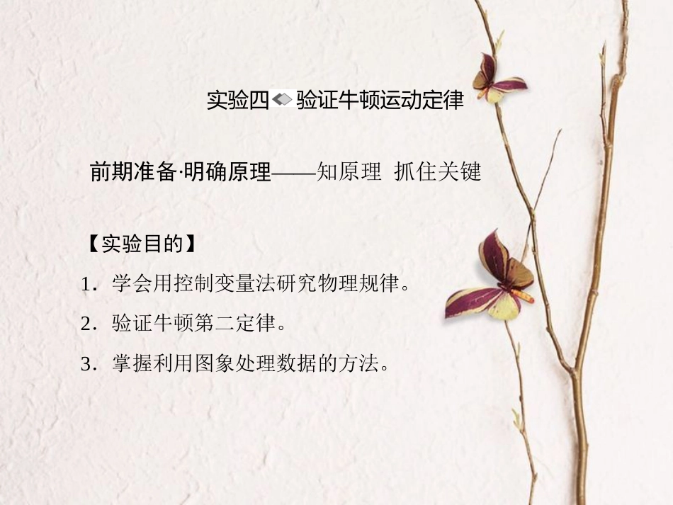 （新课标）高考物理一轮复习 第三章 牛顿运动定律 实验四课件_第1页
