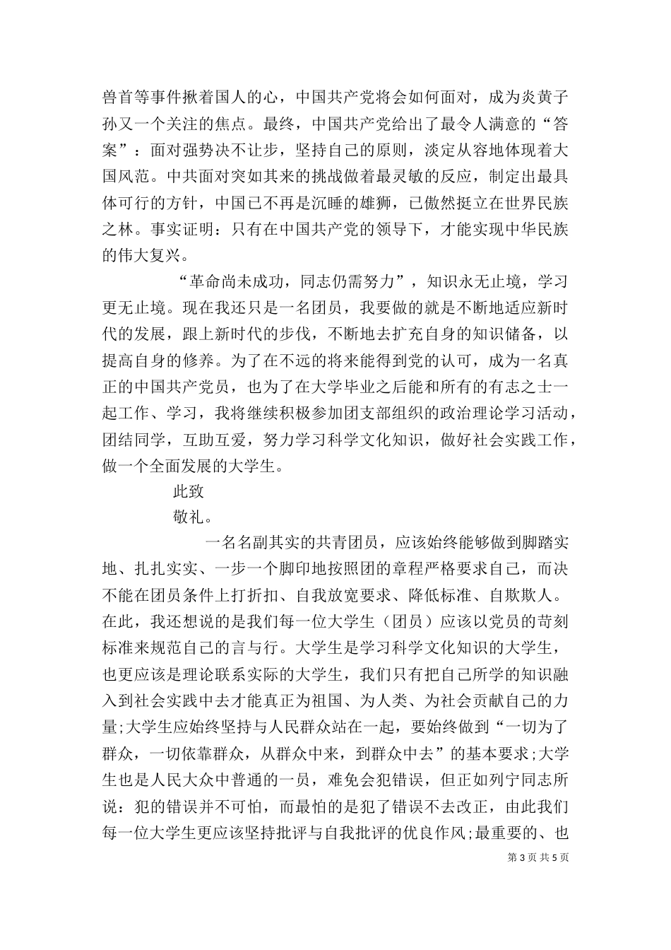 共青团员年度个人总结（四）_第3页