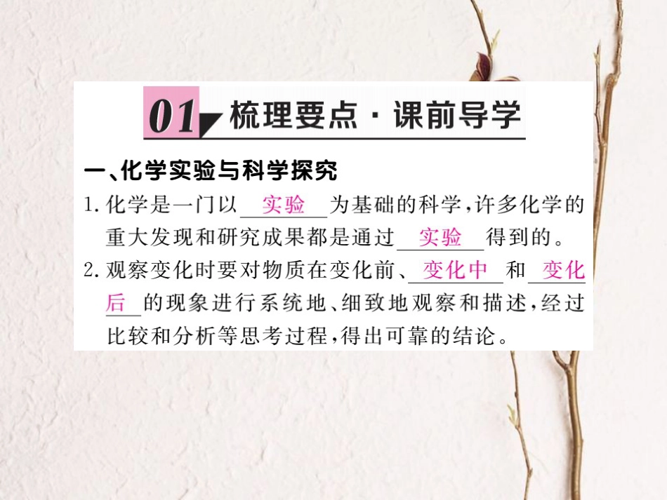（贵州专）九年级化学上册 第一单元 课题2 第1课时 对蜡烛及其燃烧的探究复习课件 （新）新人教版_第2页