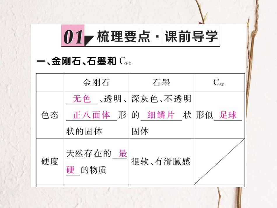 （贵州专）九年级化学上册 第六单元 课题1 第1课时 碳的单质复习课件 （新）新人教版_第2页