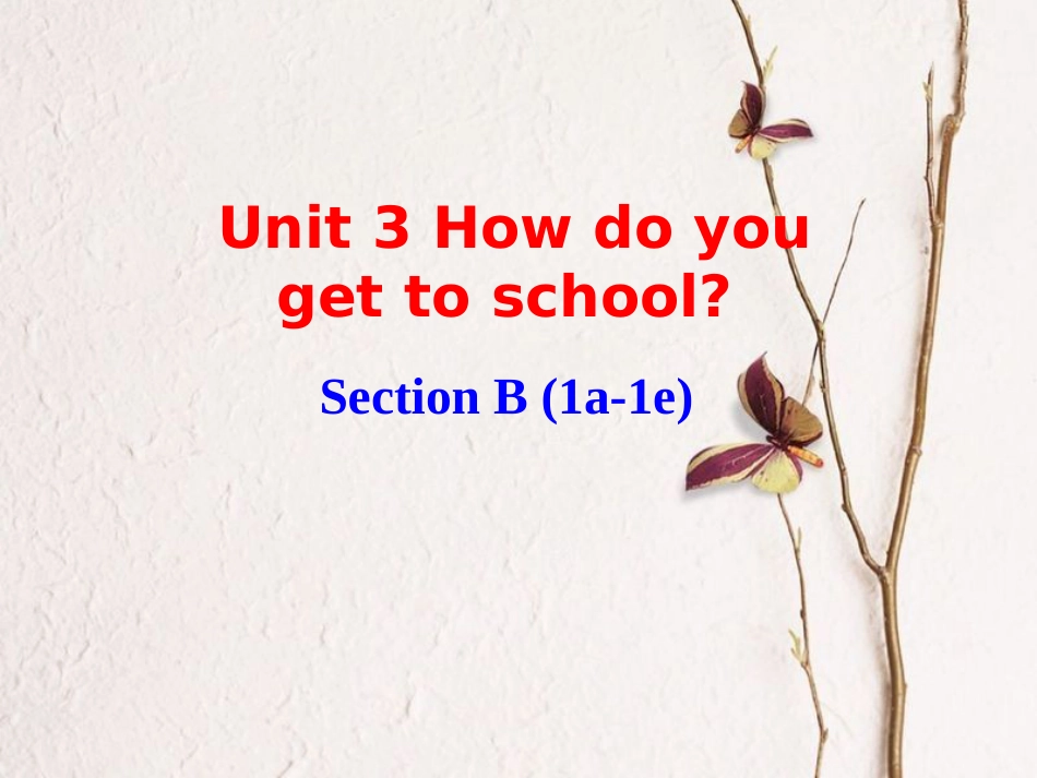 （水滴系列）七年级英语下册 Unit 3 How do you get to school（第4课时）Section B（1a-1e）课件 （新）人教新目标_第1页