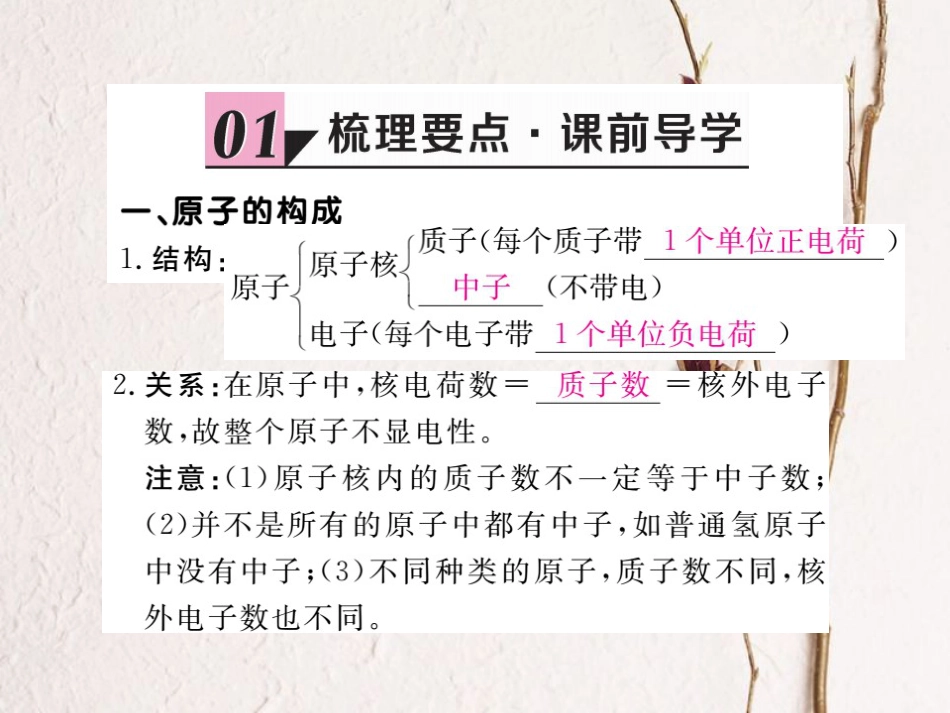 （贵州专）九年级化学上册 第三单元 课题2 第1课时 原子的构成 相对原子质量复习课件 （新）新人教版_第2页