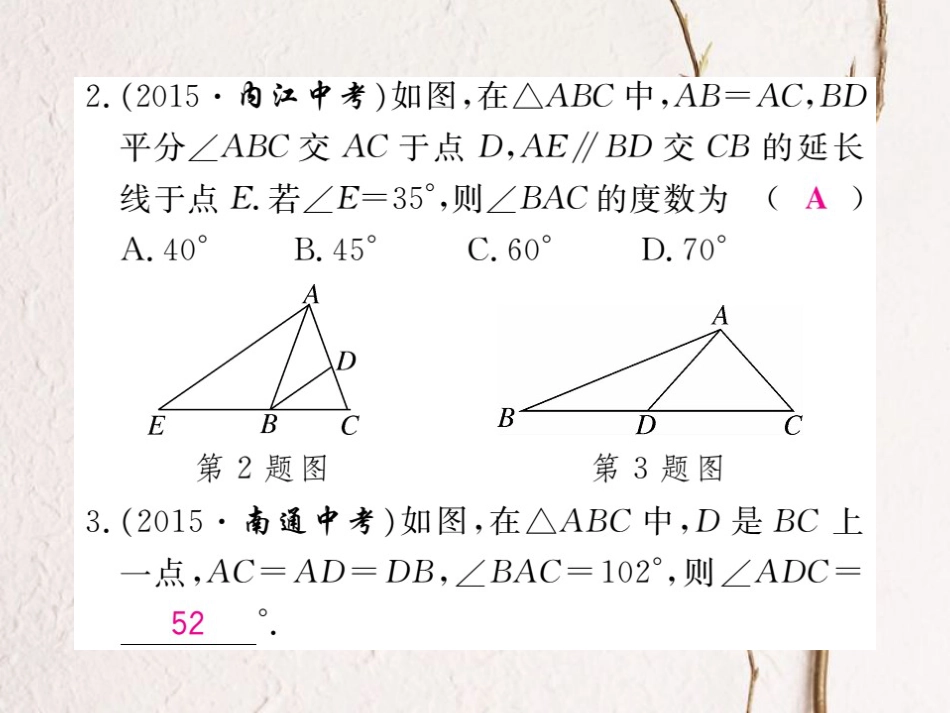 八年级数学上册 17 特殊三角形本章热点专练课件 （新版）冀教版_第3页