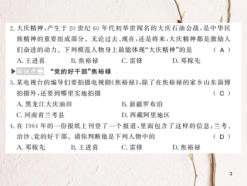 八年级历史下册 第三单元 艰辛探索与建设成就 第十课 艰苦创业与一心奉献的时代精神课件 岳麓版_第3页