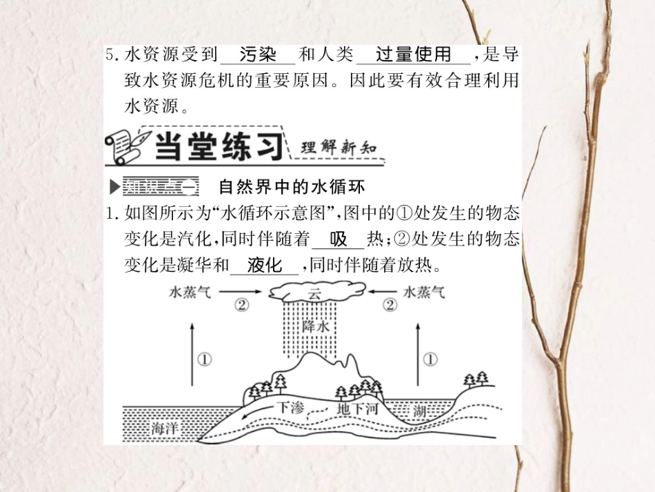 八年级物理上册 4.5 水循环与水资源习题课件 （新版）粤教沪版_第3页