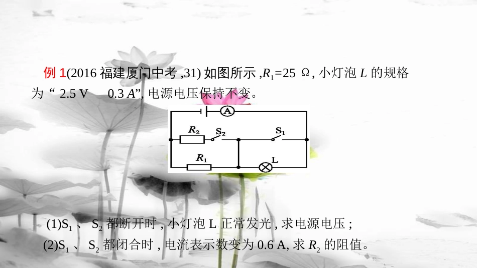 安徽省中考物理 考前题型过关 专题四 题型二 电学计算课件[共17页]_第3页