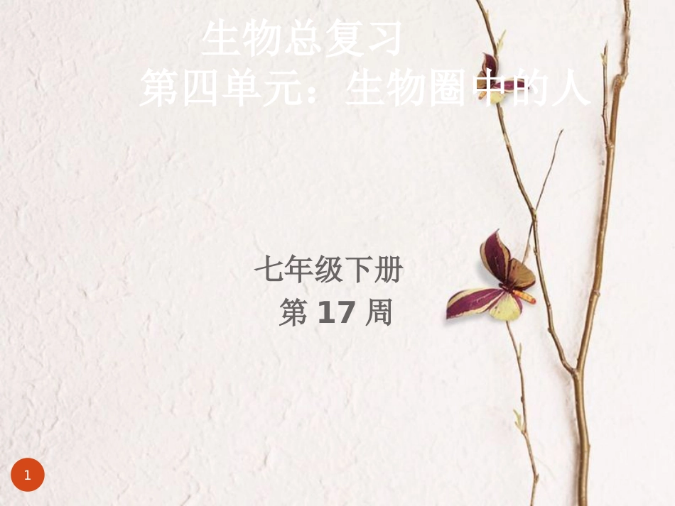 广东省佛山市七年级生物下册 第四单元 生物圈中的人复习课件 新人教版[共36页]_第1页