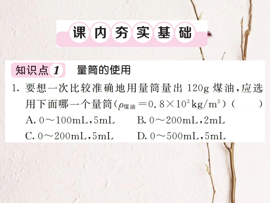 八年级物理上册 第六章 质量与密度 第3节 测量物质的密度习题课件 （新版）新人教版[共19页]_第3页