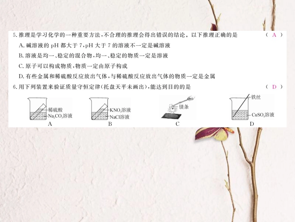 （贵州专）中考化学复习 中考模拟卷课件_第3页
