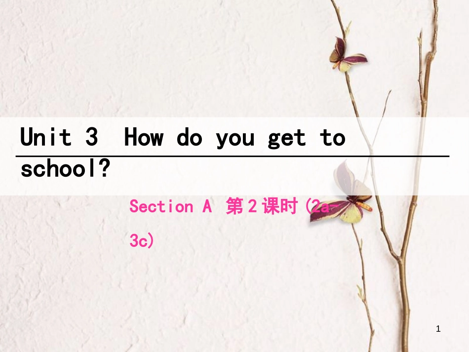 七年级英语下册 Unit 3 How do you get to school（第2课时）Section A（2a-3c）课件 （新版）人教新目标版_第1页