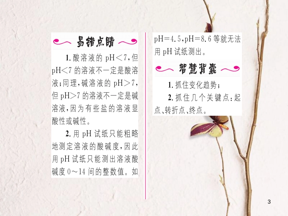 九年级化学下册 第10单元 酸和碱 课题2 酸和碱的中和反应 第2课时 溶液酸碱度的表示方法及意义习题课件 （新版）新人教版[共18页]_第3页