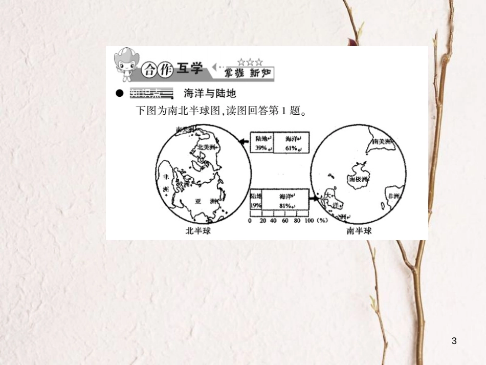 七年级地理上册 2.2 世界的海陆分布习题课件 （新版）湘教版_第3页