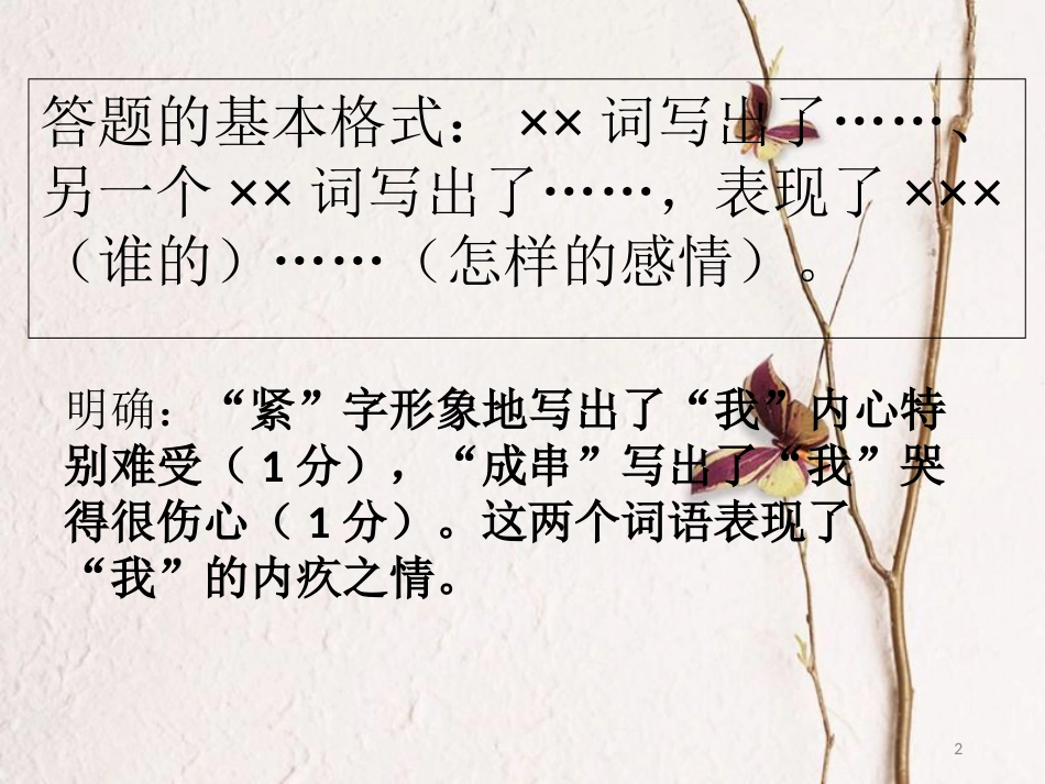 辽宁省恒仁满族自治县中考语文专题复习 记叙文 加点词语的表达效果课件[共9页]_第2页