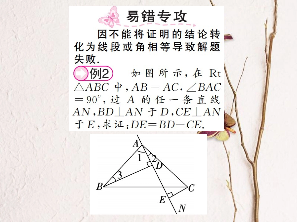 八年级数学上册 2.5 全等三角形 第4课时 三角形全等的判定（AAS）课件 （新版）湘教版_第2页