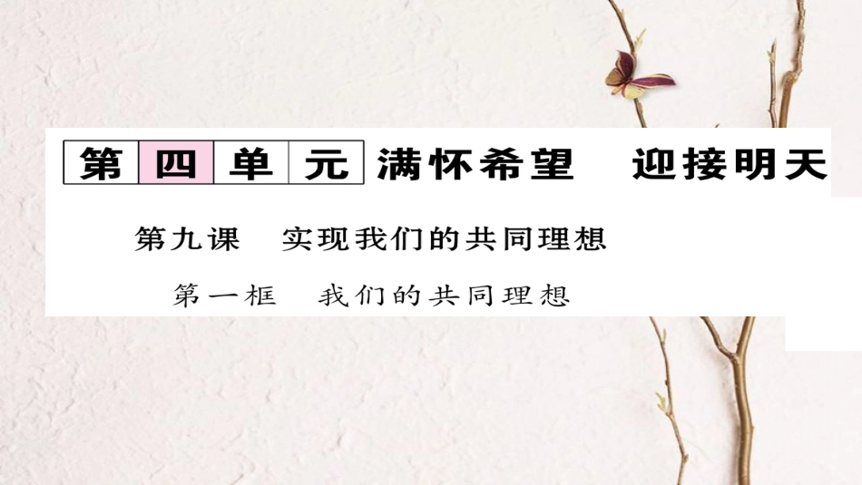 九年级政治全册 第四单元 满怀希望 迎接明天 第九课 实现我们的共同理想 第1框 我们的共同理想同步作业课件 新人教版[共28页]_第1页