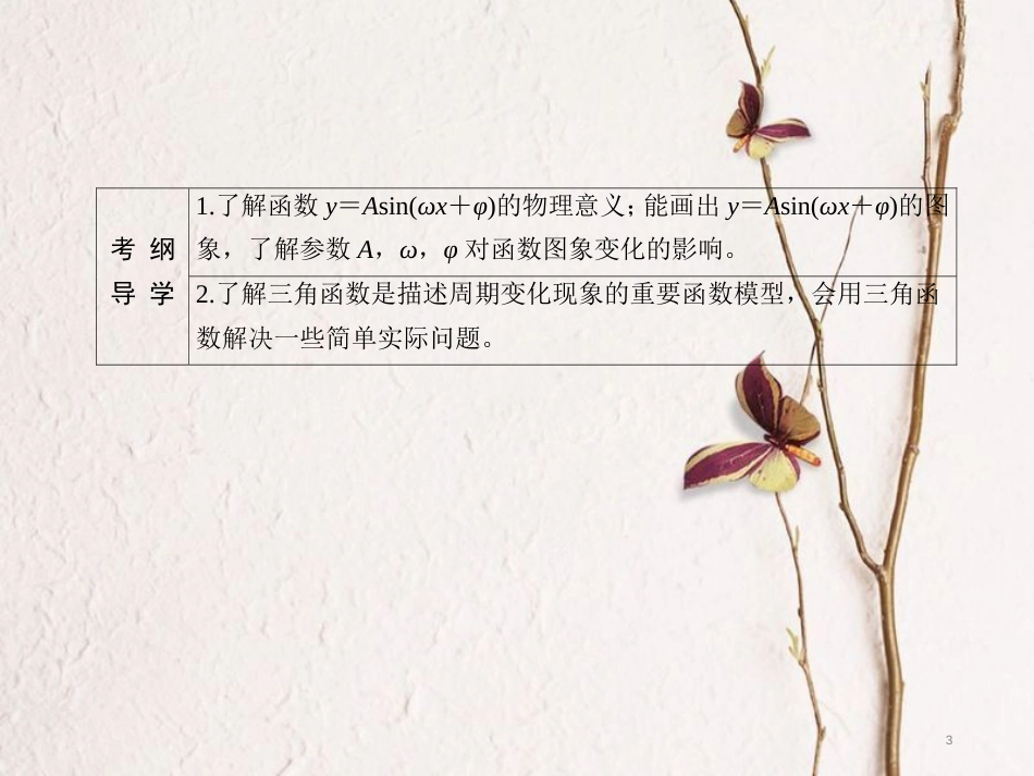 高三数学一轮总复习 第三章 三角函数、解三角形 3.4 函数y＝Asin(ωx＋φ)的图象及三角函数模型的简单应用课件_第3页