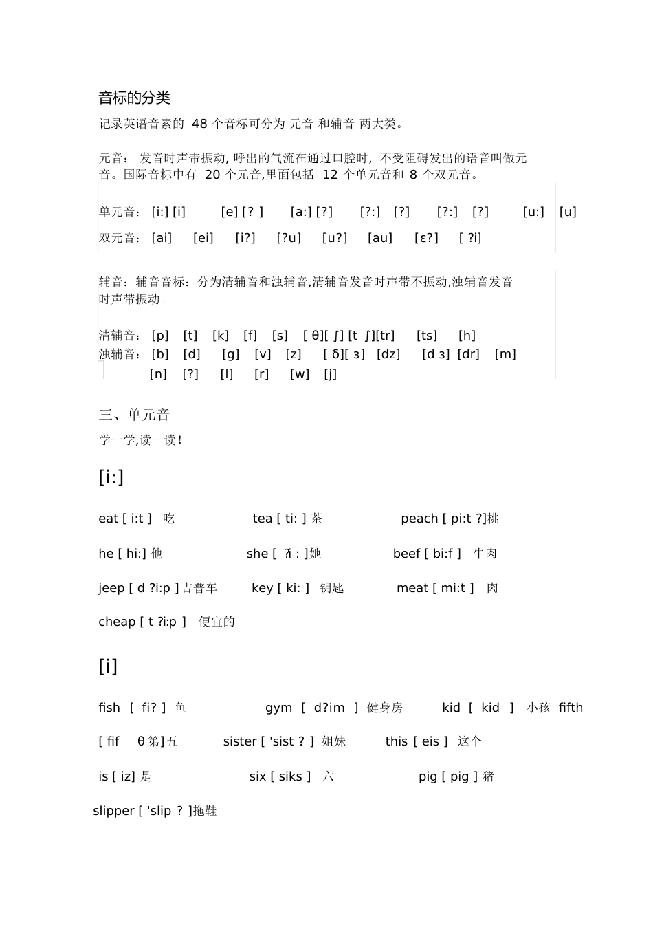 音标的分类[共4页]_第1页