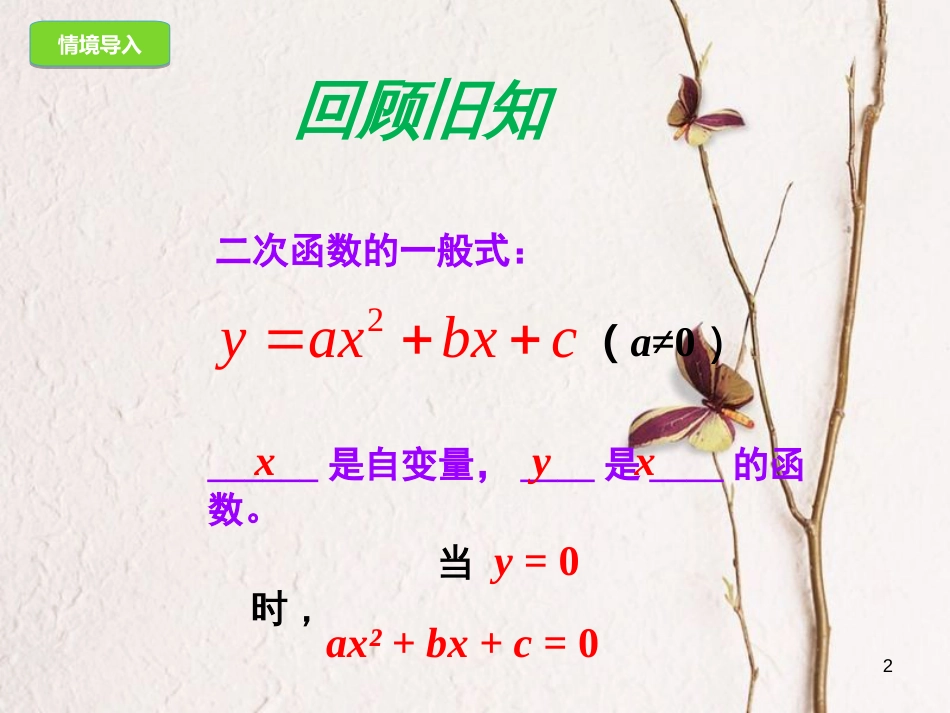 九年级数学上册 22.2 二次函数与一元二次方程课件 （新版）新人教版[共23页]_第2页