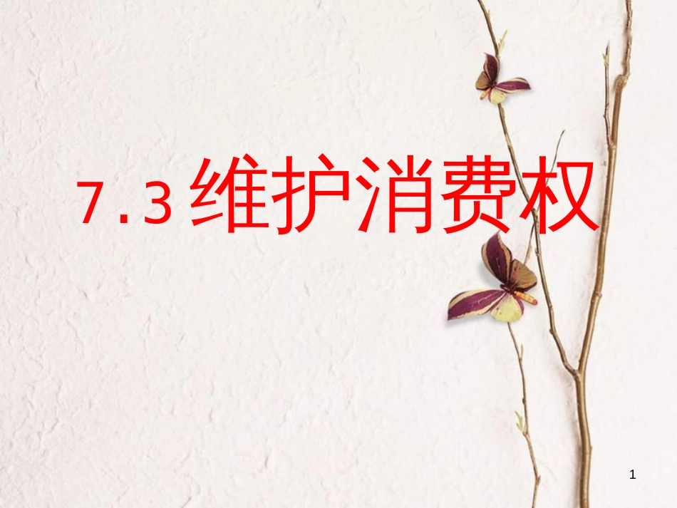 八年级政治下册 第七单元 我们的文化经济权利 7.3 维护消费权课件 粤教版_第1页