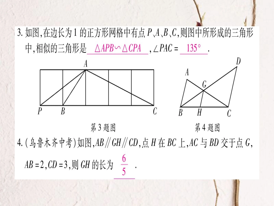 九年级数学上册 4.5 相似三角形判定定理和证明习题课件 （新版）北师大版_第3页