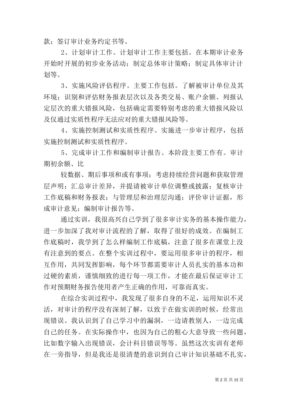 审计实务实训报告（四）_第2页