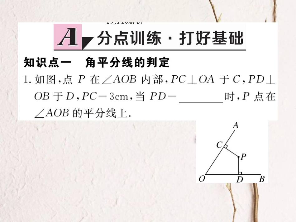 八年级数学上册 12.3 第2课时 角平分线的判定习题课件 （新版）新人教版_第2页