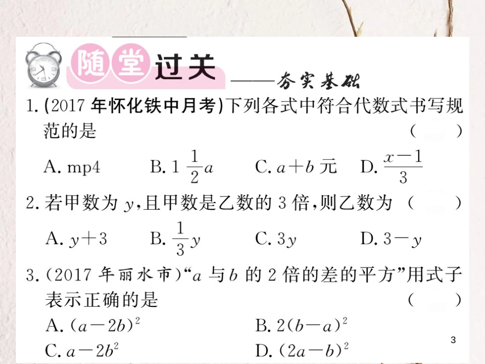 七年级数学上册 2.1 用字母表示数课件 （新版）湘教版_第3页
