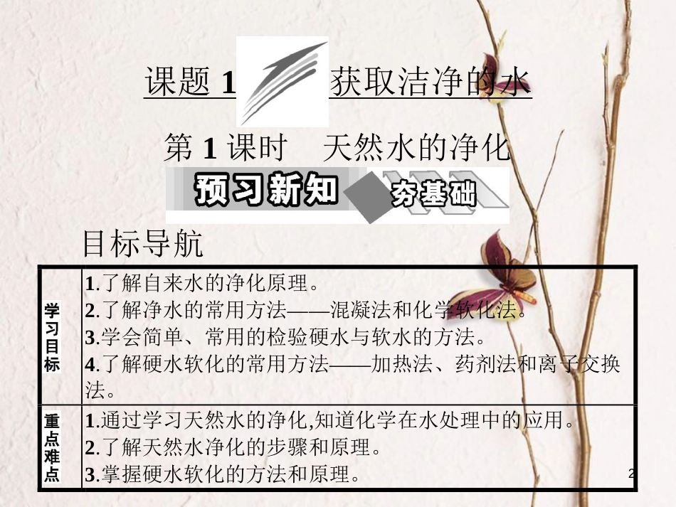 高中化学 第二单元 化学与资源开发利用 课题1 获取洁净的水 第1课时课件 新人教版选修2_第2页