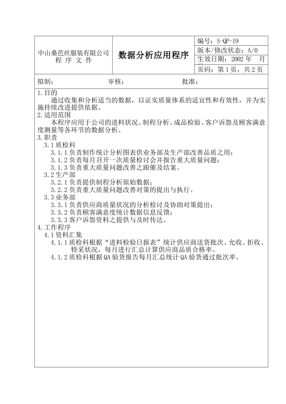 中山服装公管理制度 数据分析应用程序_第1页