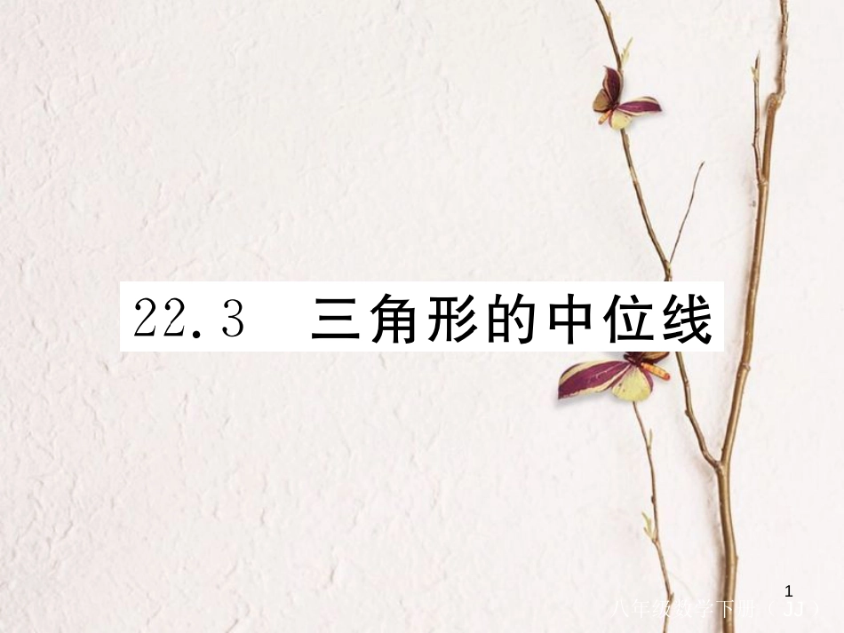 八年级数学下册 第22章 四边形 22.3 三角形的中位线练习课件 （新版）冀教版_第1页