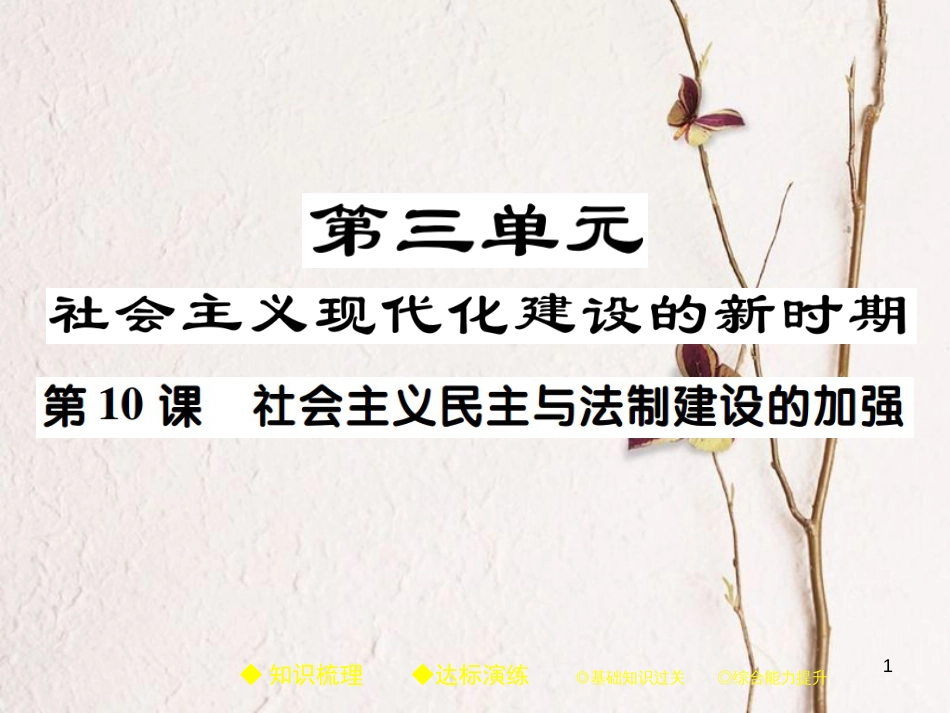 八年级历史下册 第三单元 社会主义现代化建设的新时期 第十课 社会主义民主与法制建设的加强课件 川教版_第1页