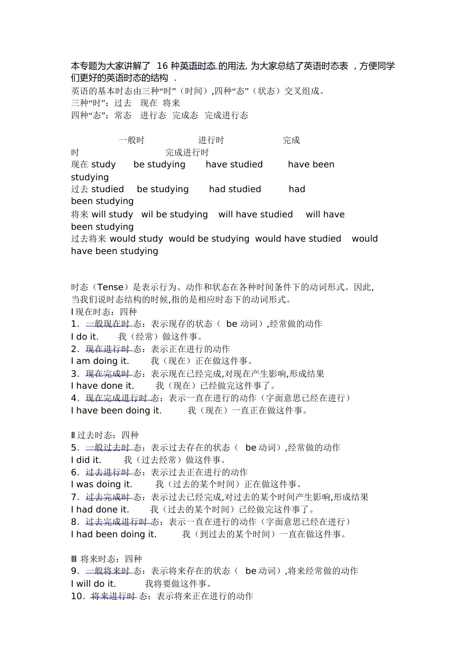 16种英语时态的用法[共7页]_第1页