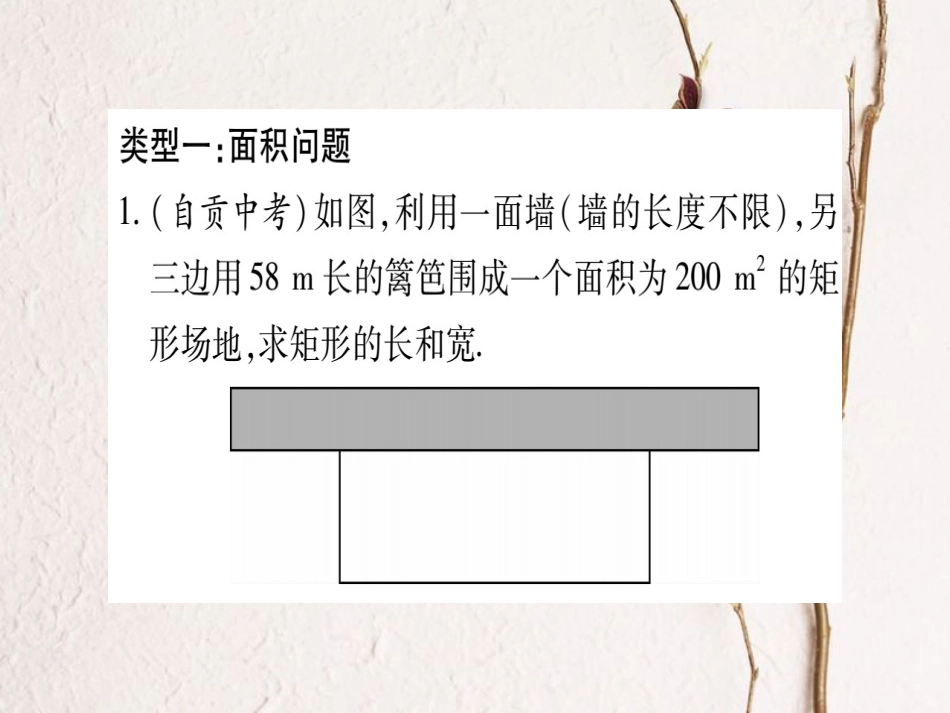 九年级数学上册 小专题（一）一元二次方程的应用习题课件 （新版）华东师大版_第2页