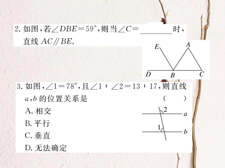 八年级数学上册 7.3 平行线的判定（小册子）课件 （新版）北师大版_第3页