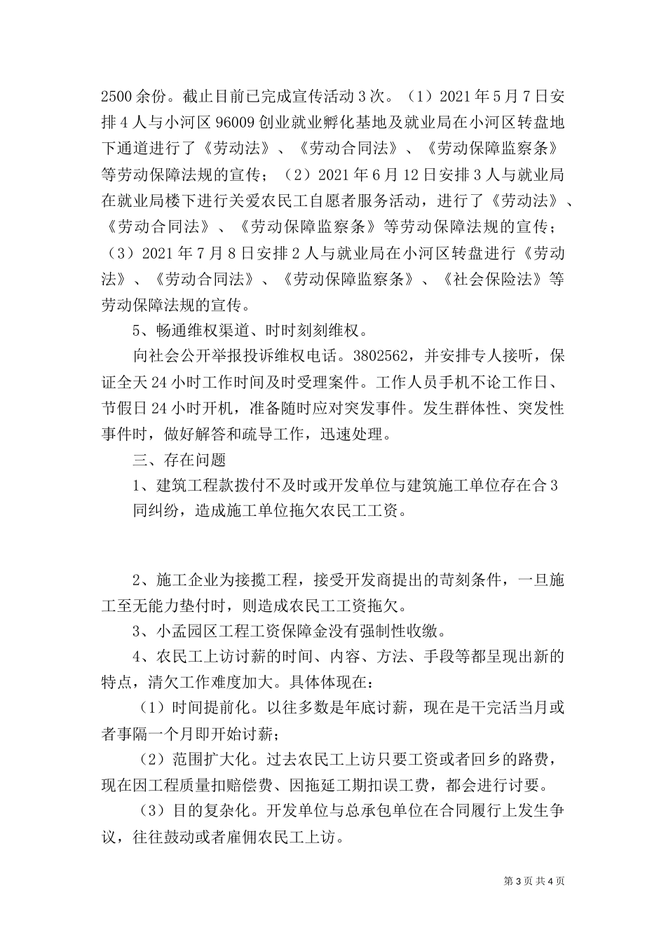 农民工工作总结（四）_第3页