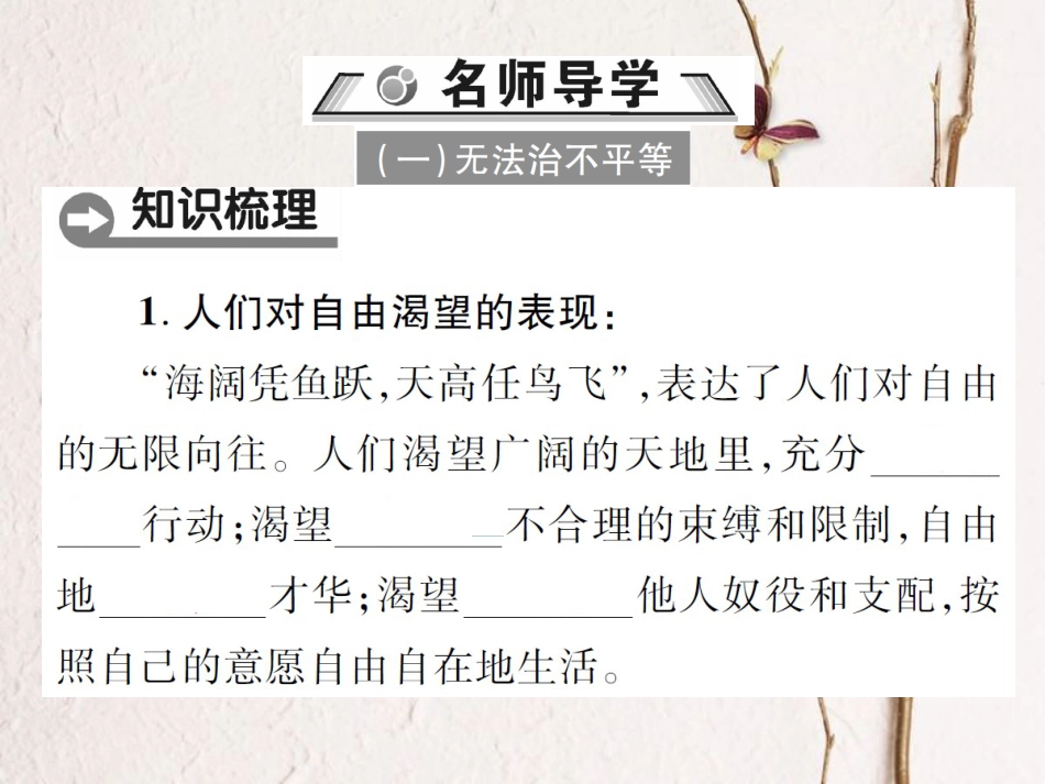 八年级道德与法治下册 第四单元 崇尚法治精神 第七课 尊重自由平等 第1框 自由平等的真谛课件 新人教版[共32页]_第2页