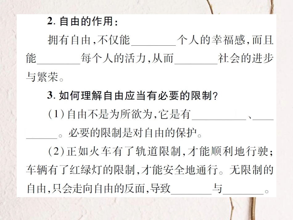 八年级道德与法治下册 第四单元 崇尚法治精神 第七课 尊重自由平等 第1框 自由平等的真谛课件 新人教版[共32页]_第3页