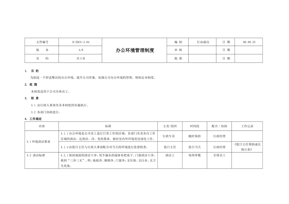 国际教育集团行政人力资源制度 行政制度办公环境管理04_第1页