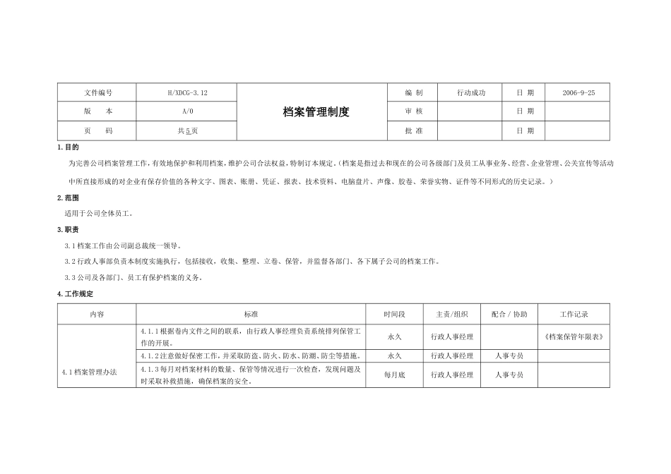 国际教育集团行政人力资源制度 行政制度档案管理制度12_第1页