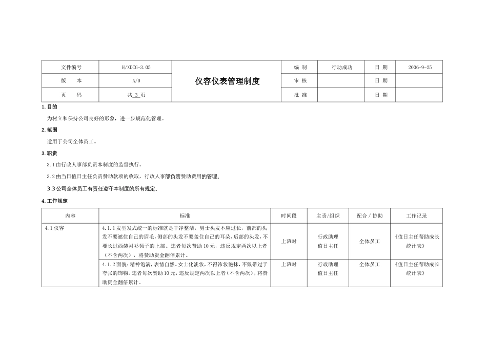 国际教育集团行政人力资源制度 行政制度仪容仪表管理制度05_第1页