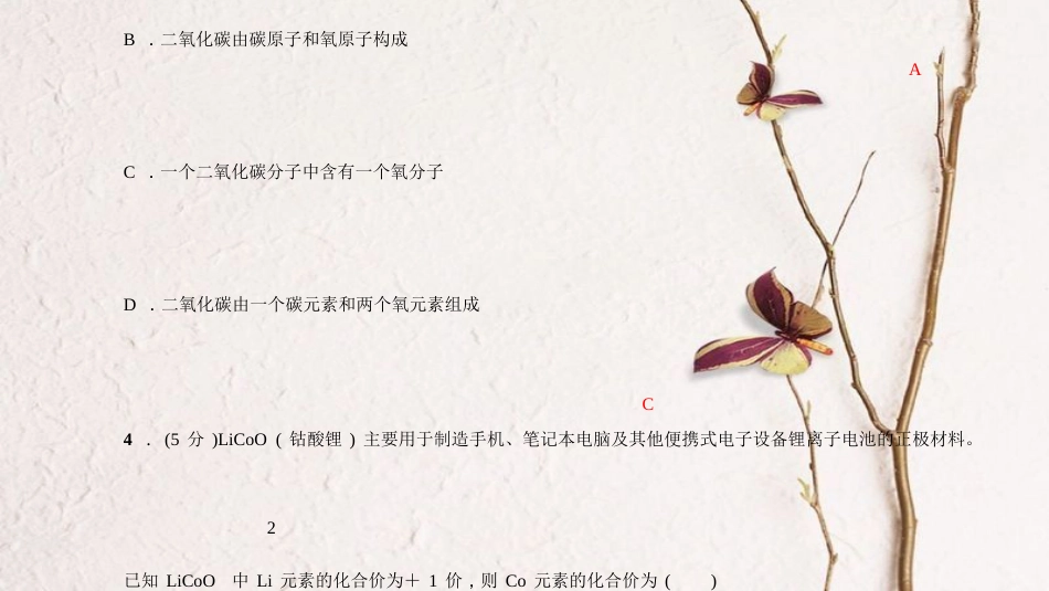 九年级化学上册 第五单元 化学方程式 专题训练（一）化学用语课件 （新版）新人教版_第3页