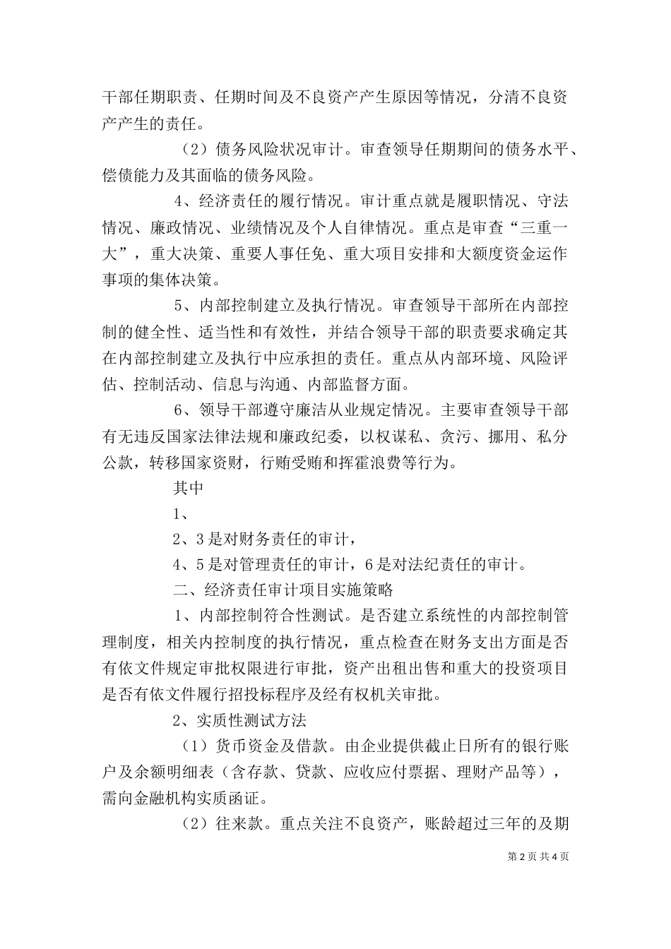 经济责任审计工作座谈会发言提纲重点（一）_第2页