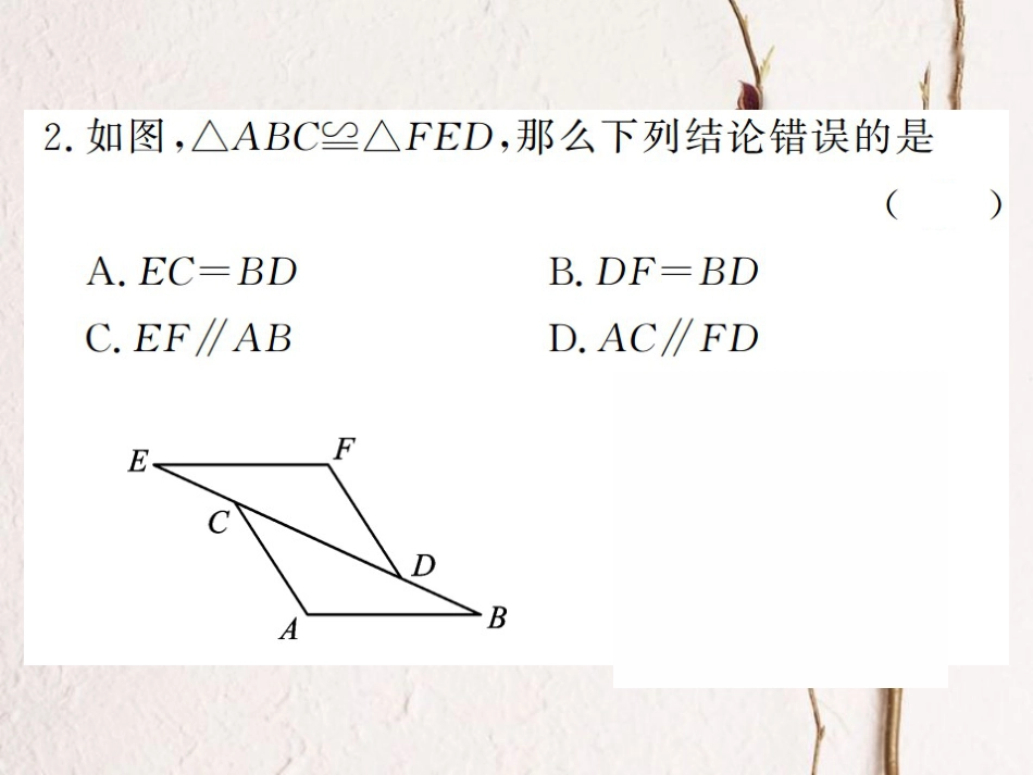 八年级数学上册 双休作业（五）课件 （新版）湘教版_第3页