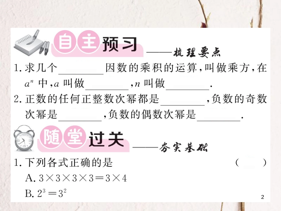 七年级数学上册 1.6 有理数的乘方课件 （新版）湘教版_第2页