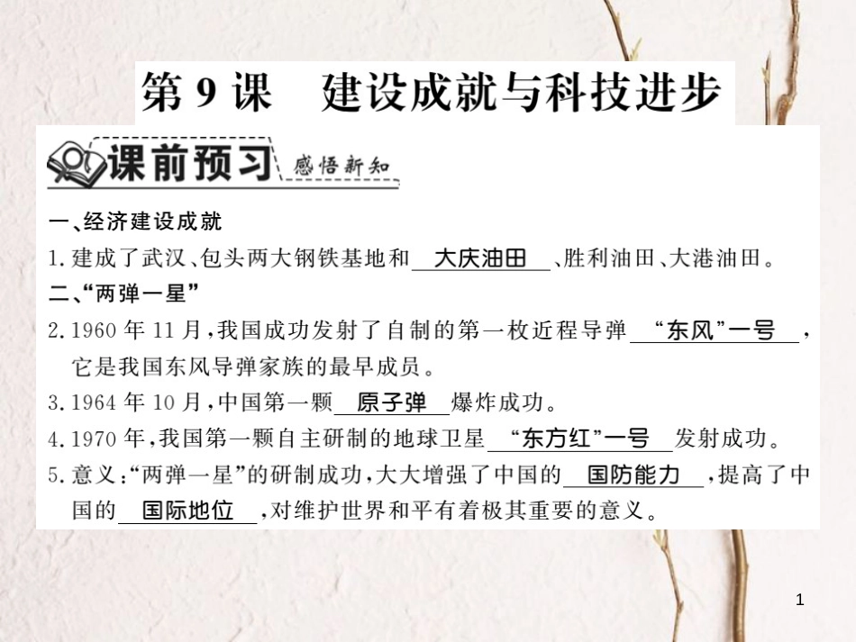 八年级历史下册 第三单元 艰辛探索与建设成就 第九课 建设成就与科技进步课件 岳麓版_第1页